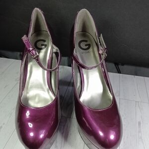 G by Guess Purple Heels with Metallic Finish